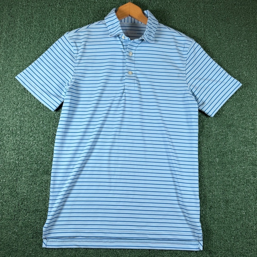 Vineyard Vines Palmero Polo Mens XS Blue Good Striped OTG Performance Golf Shirt